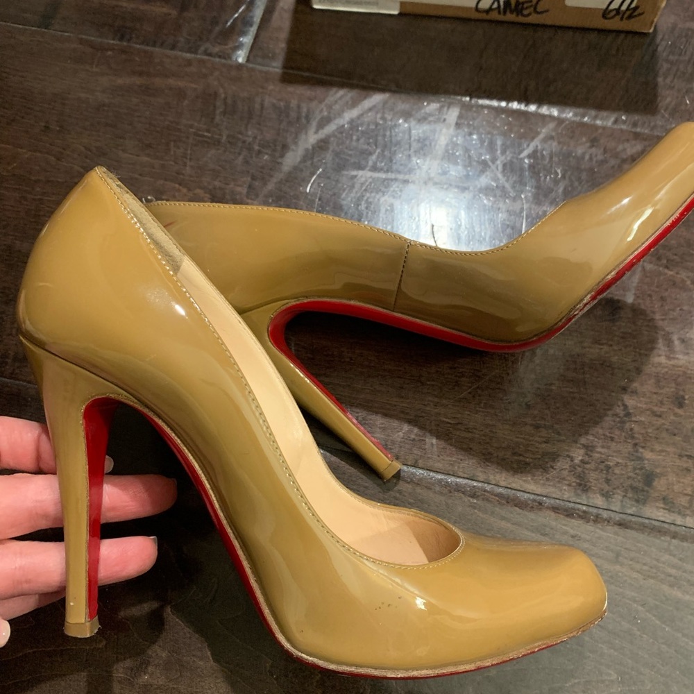 Camel patent Christian Louboutin Deco 100 heel 6.5 - Picture 7 of 8
